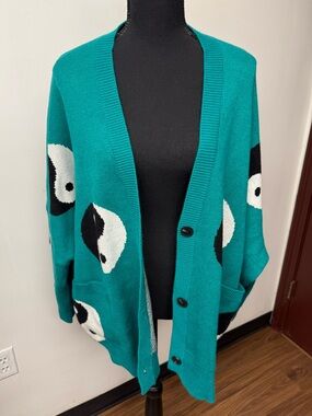 Dressed in Lala Main Character Energy Oversized Yin Yang Cardigan NWT L/XL
